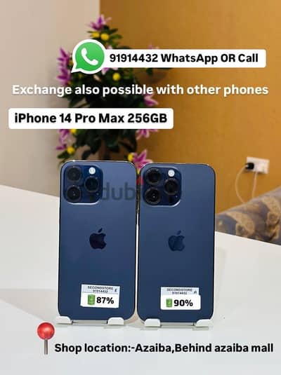 iphone 14promax 256gb 87%bh @ 90%bh good and neet condition