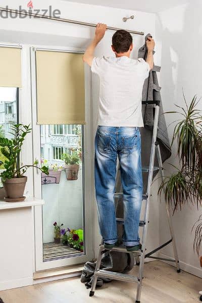 fix curtains and clocks tv stand and mirror photo