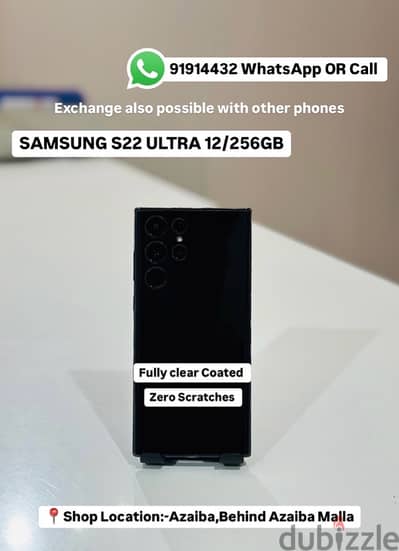 Samsung s22 ultra 256gb fully clear coated zero scratches