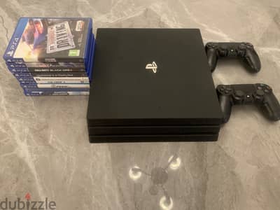 PS4 PRO 1TB with 2 controller and 9 games