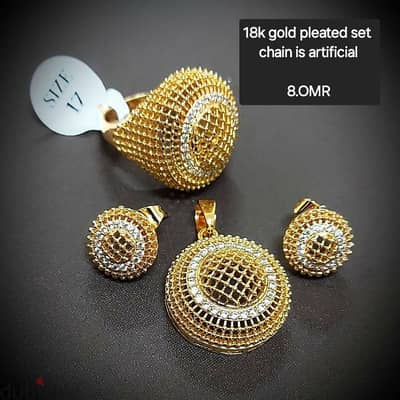 18k gold pleated set