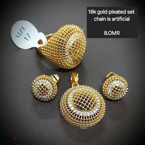 18k gold pleated set 0