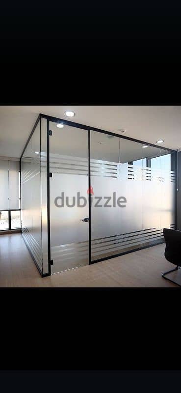 glass partition gypsum partition decor and carpenter work 1