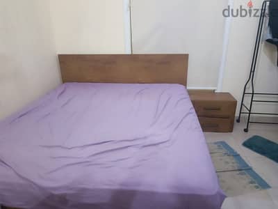 Bed with storage, Mattress and side table for sale