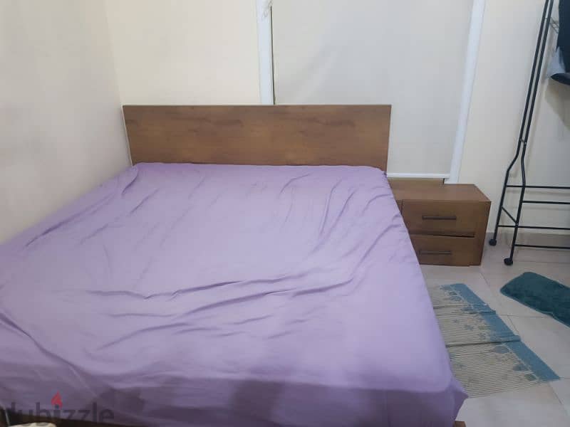 Bed with storage, Mattress and side table for sale 1