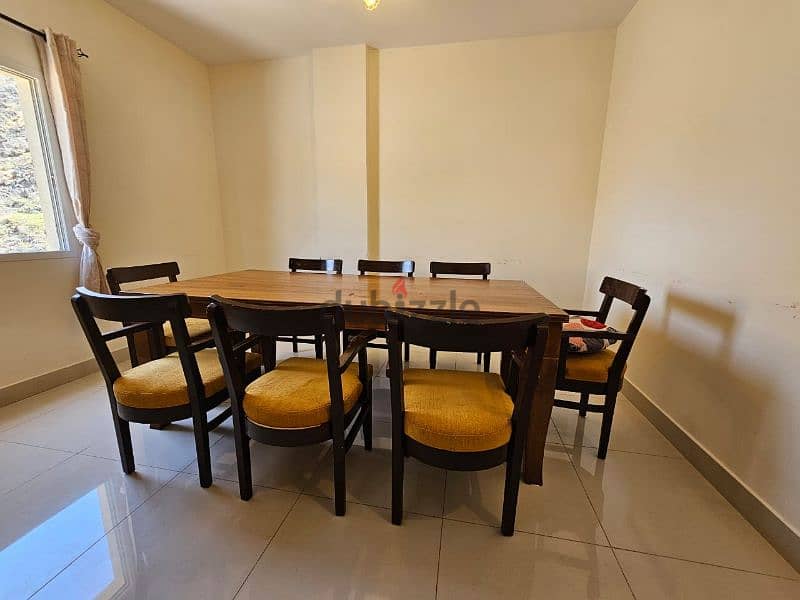 8 seater wooden table & chairs 2