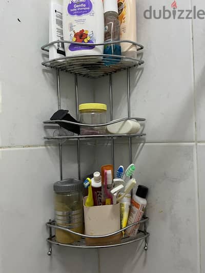 stainless steel 3-Tier Corner Bathroom Storage Rack