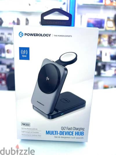 Powerology Qi2 Fast Charging Multi-Device Hub - Black