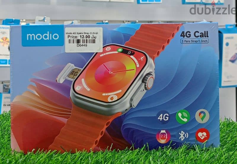 MODIO 4G 3 PAIRS STRAP SMART WATCH 0