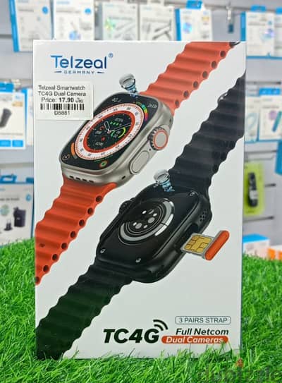 TELZEAL TC4G FULL NETCOM DUAL CAMERAS SMART WATCH