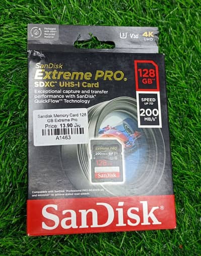 SAN DISK EXTREME PRO MEMORY CARD 128 GB