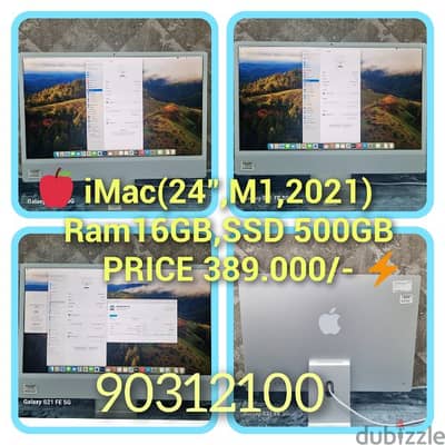 iMac(24",M1,2021)Ram-16GB,SSD 500GB