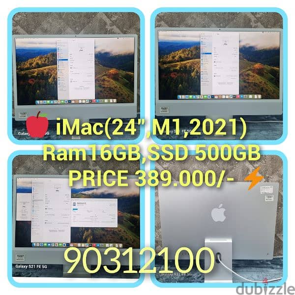 iMac(24",M1,2021)Ram-16GB,SSD 500GB 0