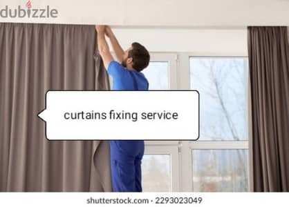 fix curtains and clocks tv stand and mirror photo frame house service