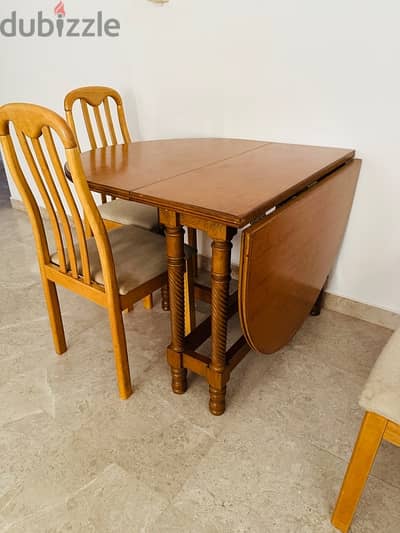 Dining Table with 2 side foldable