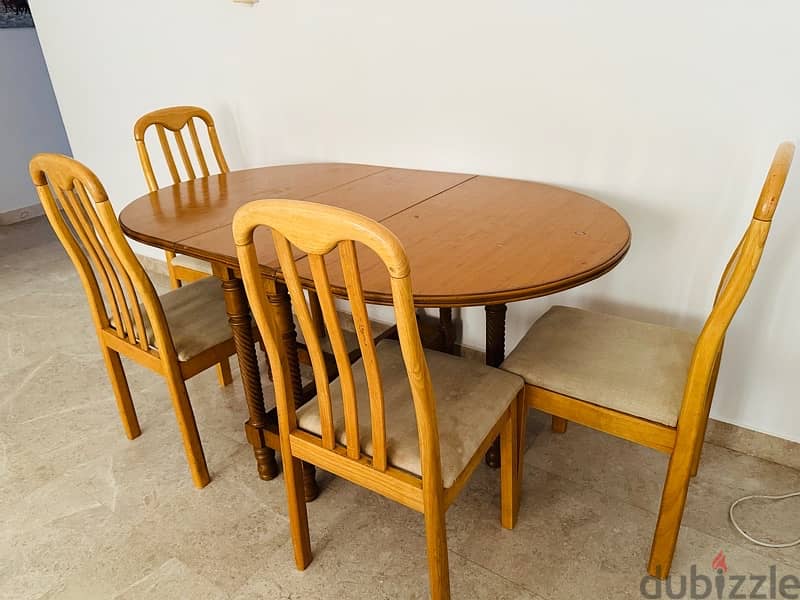 Dining Table with 2 side foldable 1