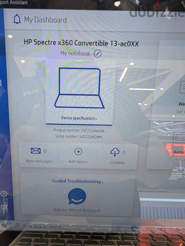 HP SPECTRE X360 touch core I7 8GB 256GB SSD 6