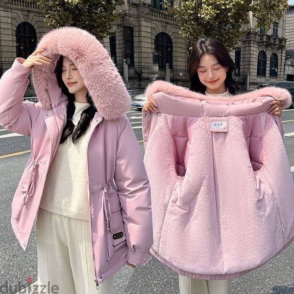 women winter coat pink XXL with cap 0