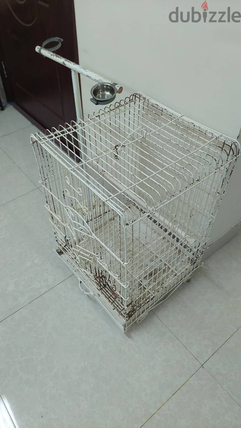 STRONG BIRD CAGE WITH BIRD STAND @ OMR 20/- ONLY 1