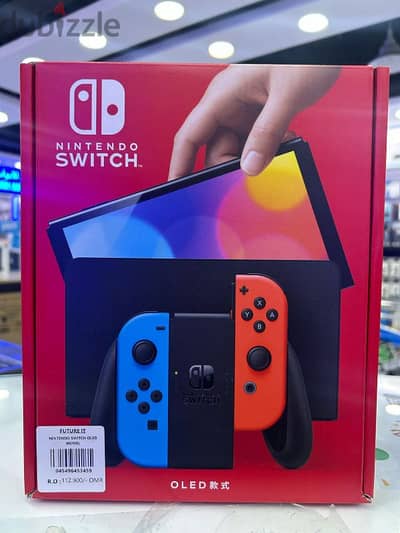 Nintendo Switch – OLED Model w/ Neon Red & Neon Blue Joy-Con