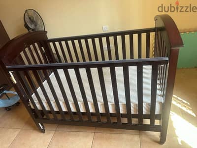 Baby Crib with Mattress and Bumper