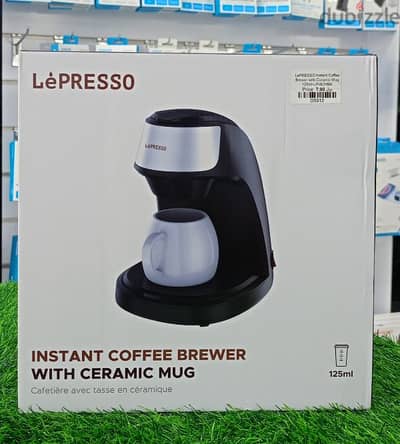 LEPRESSO INSTANT COFFEE BREWER WITH CERAMIC MUG