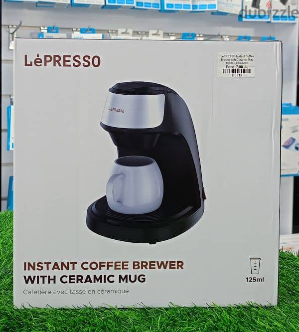 LEPRESSO INSTANT COFFEE BREWER WITH CERAMIC MUG 0