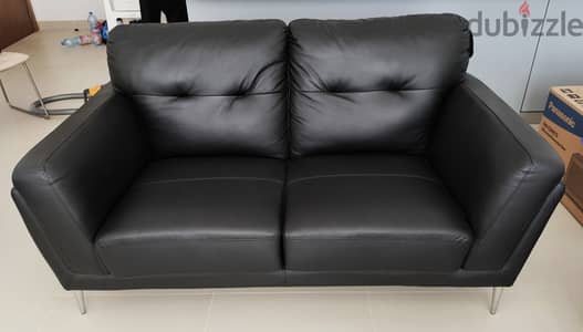 2-Seater Genuine Leather Sofas (2 no. ).