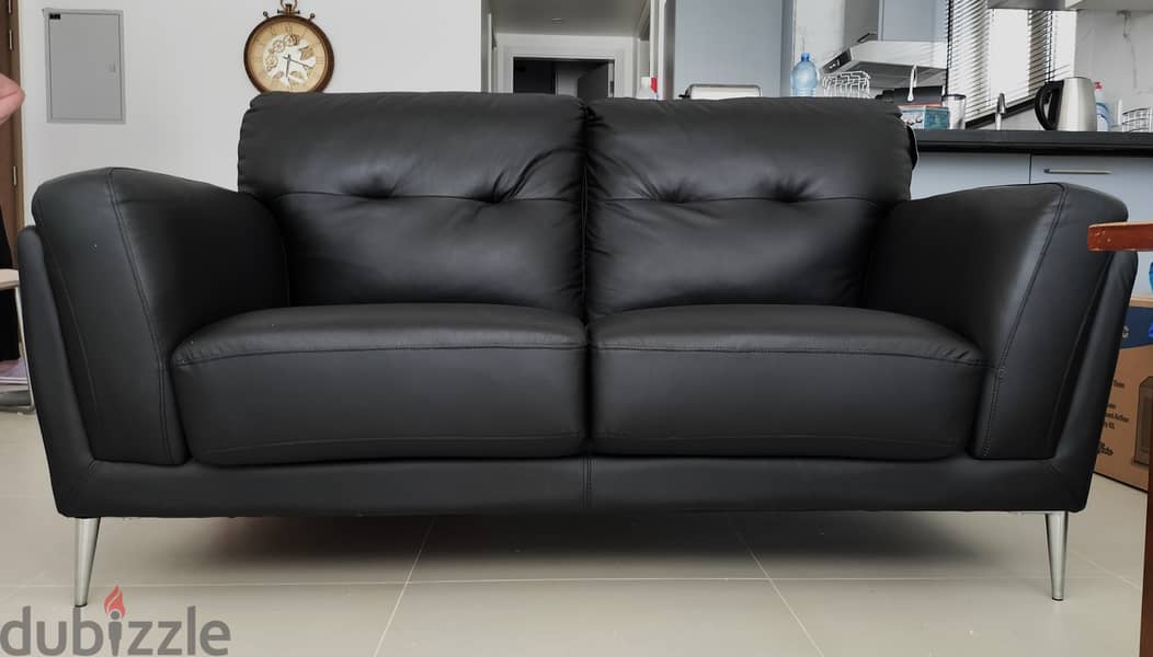 2-Seater Genuine Leather Sofas (2 no. ). 1