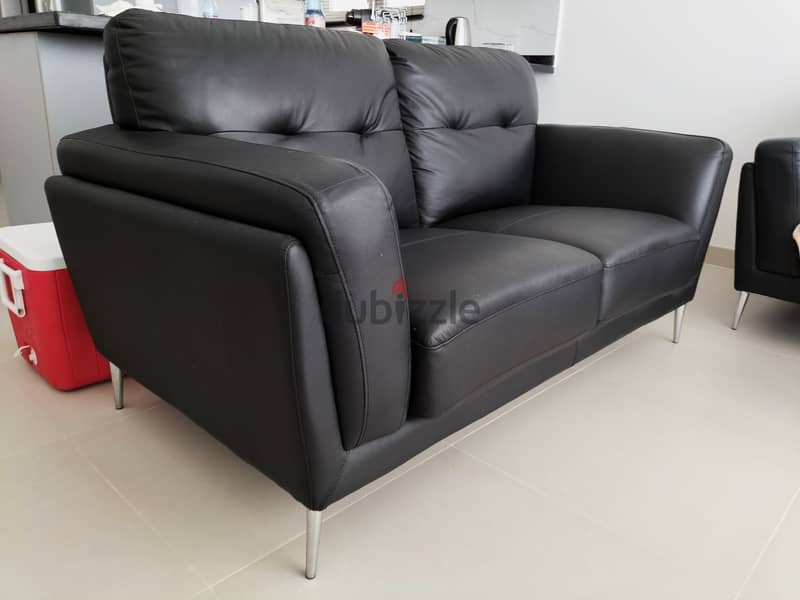 2-Seater Genuine Leather Sofas (2 no. ). 2