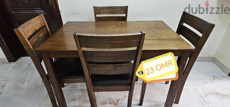 WOODEN CUPBOARD/WOODEN STAND/ DINING TABLE W CHAIRS/BEIGE WOODEN STAND 1