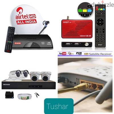 Airtel,Dishtv,Nilesat,Arob sat Wifi,Cctv install