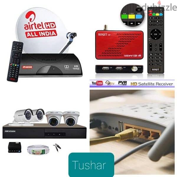 Airtel,Dishtv,Nilesat,Arob sat Wifi,Cctv install 0