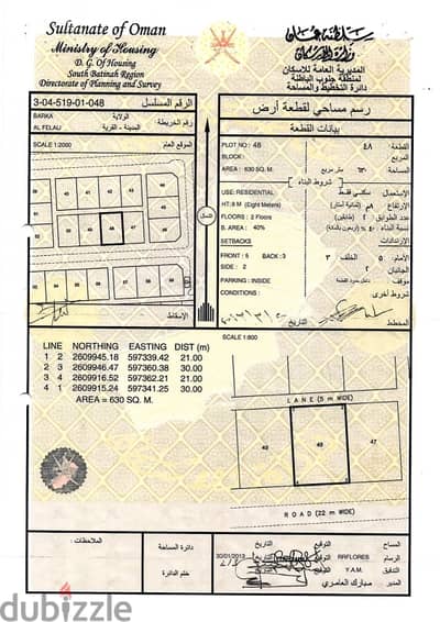 انا المالك - للبيع ارض في بركاء الفليج المعمورة