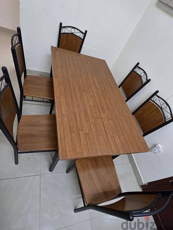 Dining table with 6 Chairs and other household items 1