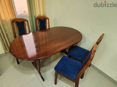 Solid wooden table with 4 chairs