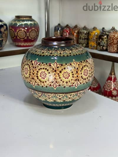 Exquisite handmade ceramic vase with Islamic motifs and excellent glaz