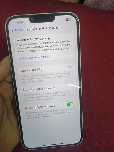 iPhone 14 plus 128 GB battery health 77%