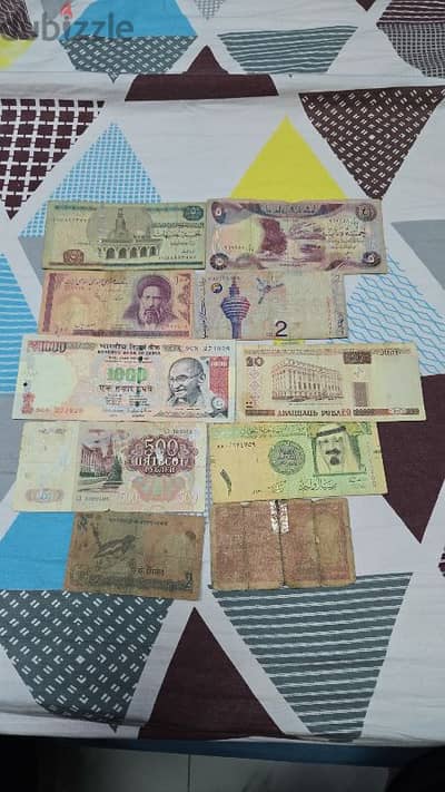 different banknotes