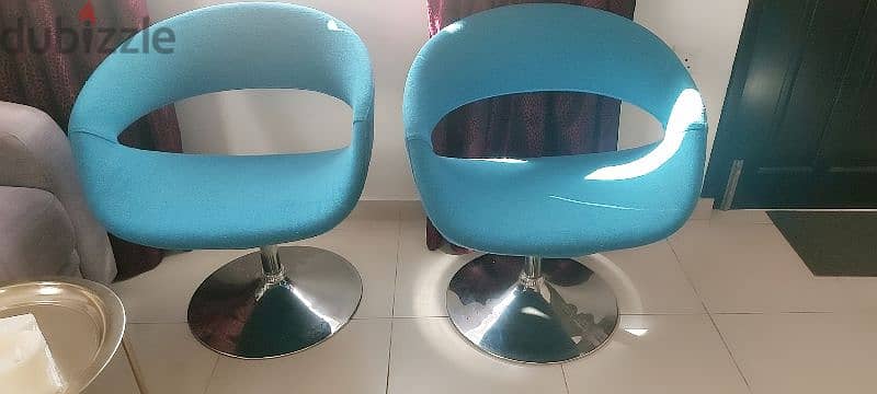 pair of blue chair 2