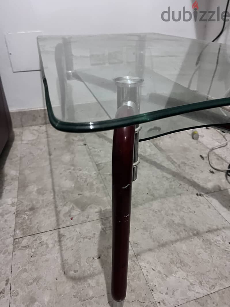 URGENT SALE! GLASSTOP TEA TABLE 4