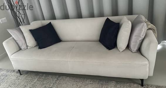 3 seats very comfortable sofa light gray color from Homes R Us