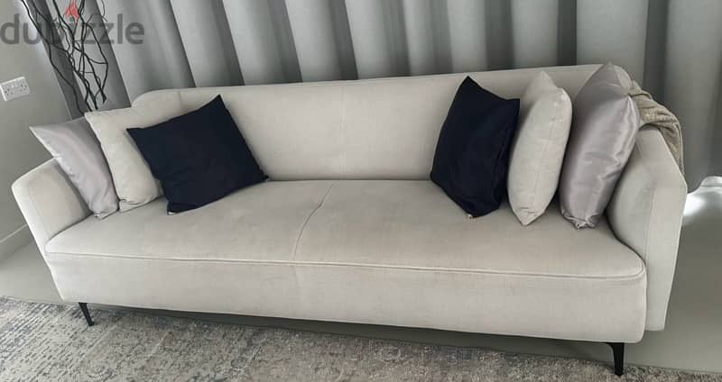 3 seats very comfortable sofa light gray color from Homes R Us 0