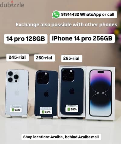 iPhone 14 pro 128GB 256GB with box and with out amazing conditions