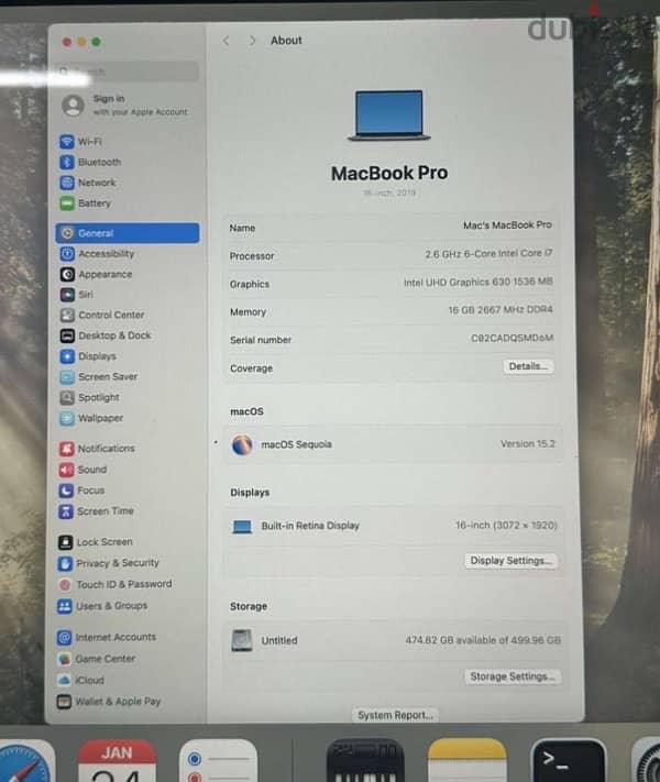 للبيع ماك بوك برو 2019 | 16GB RAM | 512GB SSD | 16 Inch | 4GB VRAM 4