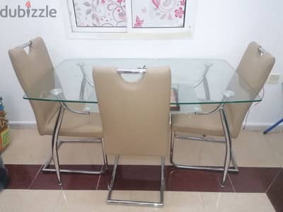 glass top dining table with 4 chairs