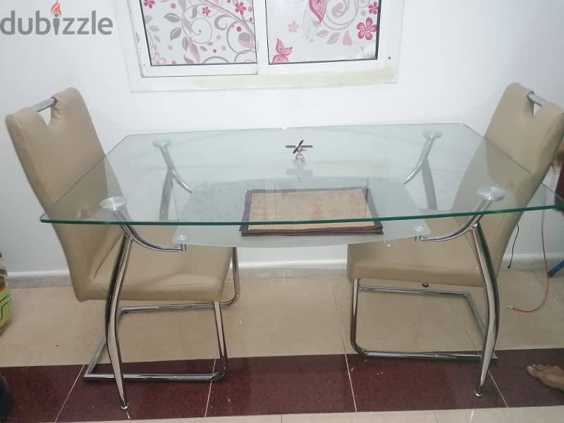 glass top dining table with 4 chairs 1