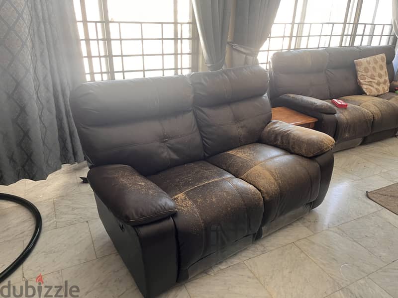 Sofa set: leather with recliner 3+2 from Danube home 4