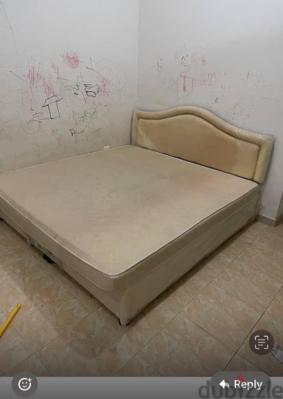 king size bed urgent selling and free big family cupboard 1