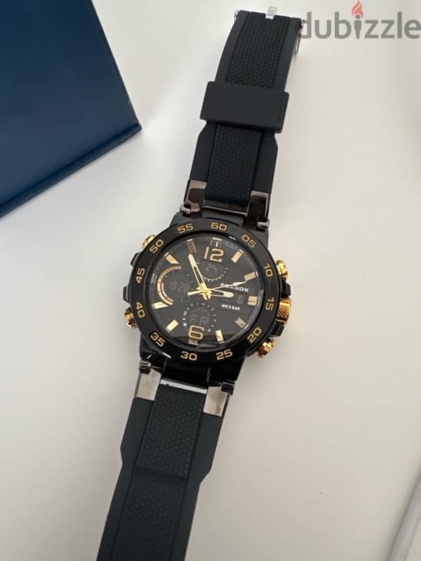 Golden and black Foxbox watch 2